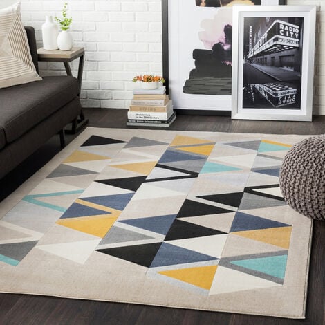 SURYA Salotto a Pelo Corto Soggiorno Scandinavo Moderno Multicolore 200 x 275 cm