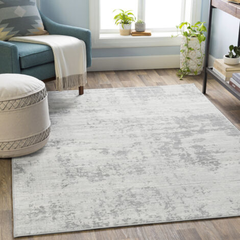 SURYA Teppich Kurzflor Wohnzimmer Modernes Abstraktes Design Grau und Elfenbein 160 x 220 cm