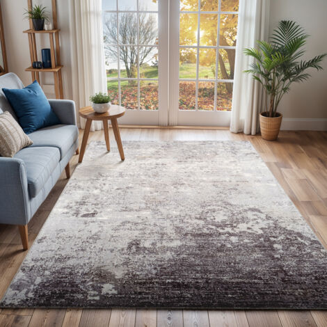 SURYA Teppich Kurzflor Wohnzimmer Design Modern Stil Abstrakt Anthrazit und Weiß 160 x 220 cm