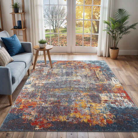 SURYA Teppich Kurzflor Wohnzimmer Modernes Abstraktes Design Mehrfarbig 120 x 170 cm