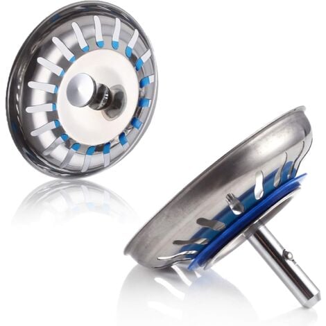 SUS304 Stainless Steel Sink Strainer Kitchen Sink Stopper Filters Sink Filter Sink Stopper Sink Strainer Basket 2 Pieces Polished-Strainer Hole Diameter 80mm