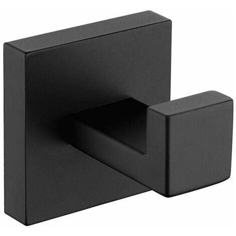 SUS304 Stainless Steel Wall Mounted Towel Bar, Black Finish, Bathroom and Kitchen Towel Rack Holder Black Towel Hook