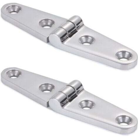 (SUS316 100 mm x 25 mm 2 pezzi) Cerniere per mobili in acciaio inox lucidato a specchio per imbarcazioni