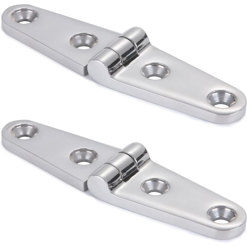 Linghhang - SUS316 100mm x 25mm 2pcs)Stainless Steel Door Hinge Mirror Polished Furniture Hinges for Marine Boat Hinges