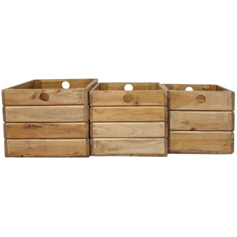 SUSAN - set di 3 cassette in legno di mogano