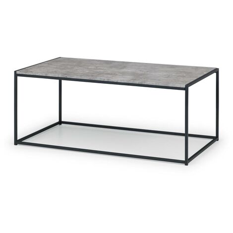 Susanna Concrete Effect Coffee Table With Black Metal Legs