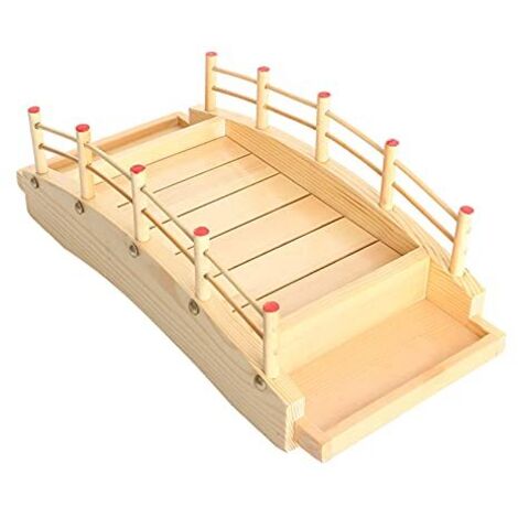 Sushi Boat - Wooden Arch Bridge Serving Tray - For Sushi Presentation At Home Or Restaurant - 38 X 19 X 13 Cm - 1 Piece