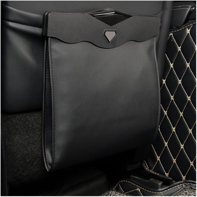 Suspendre poubelle voiture interieur, Poubelle de voiture avec ouverture magnétique à accès rapide, Cuir pu imperméable, accessoire voiture pour