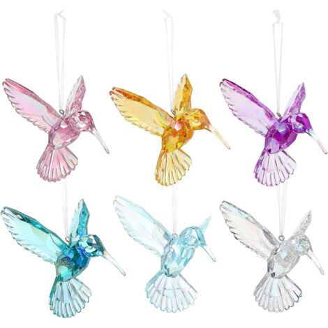 Suspendus en Acrylique Lot de 6 Figurines d oiseaux pour D