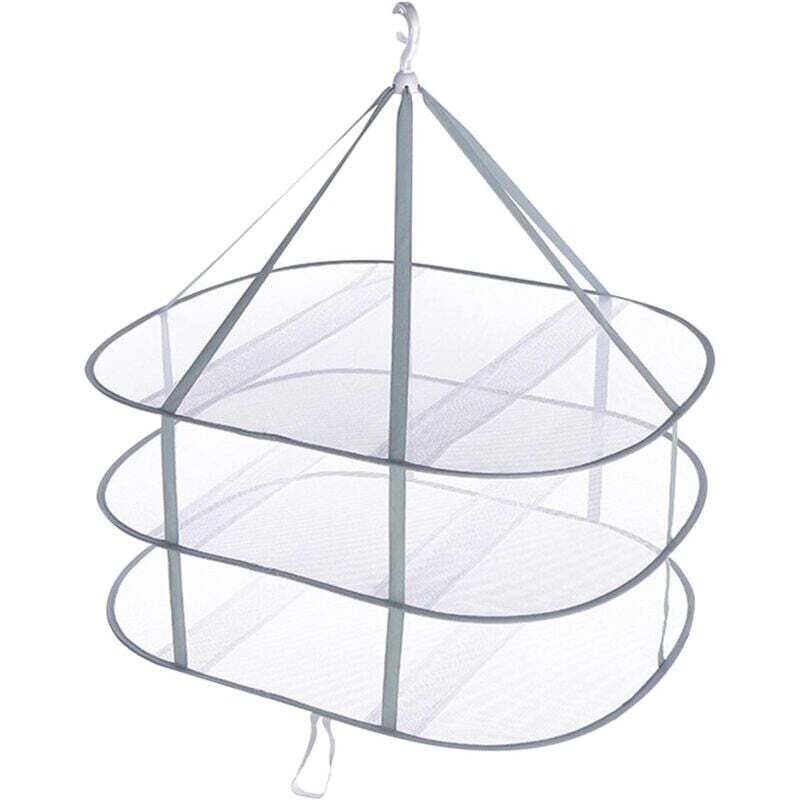 Suspendus séchoir à Pull,Cintre à Maille Pliable à 3 Niveaux pour Chandail,Sèche-Linge Niveaux en Filet,Cintre Empilable Polyvalent,pour l'intérieur