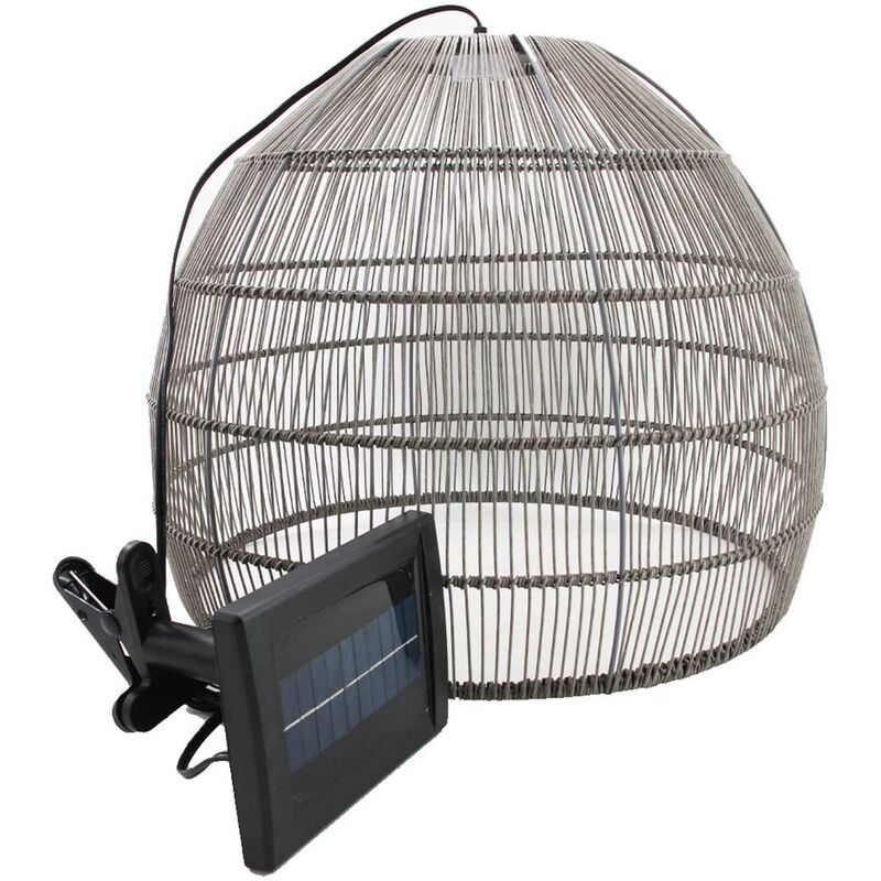 

Suspensión solar gris natural LED blanco cálido H42cm