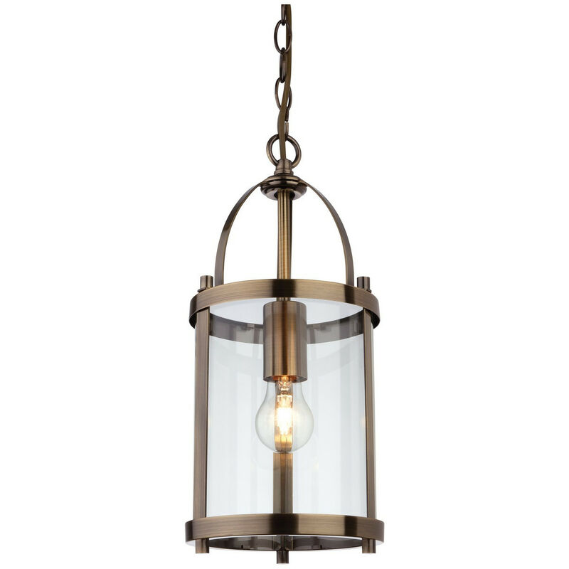 Firstlight Imperial - Lanterne à suspension ronde à 1 ampoule, laiton antique, E27
