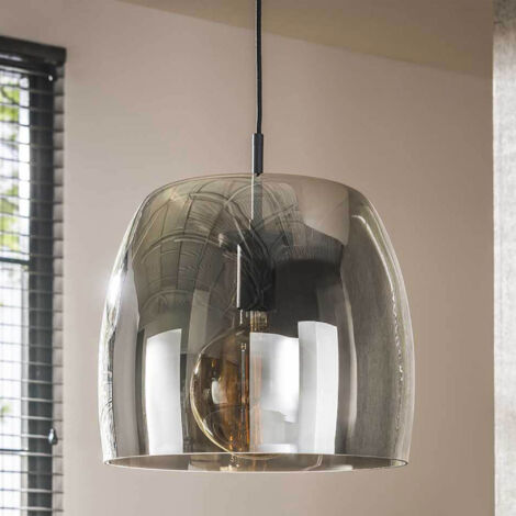 Suspension 1 lampe 35x150 cm en verre chromé