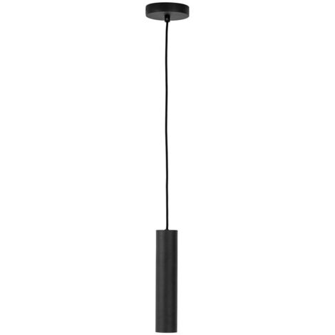 Suspension 1 lampe 6x6x28 cm en acier noir - ALIK