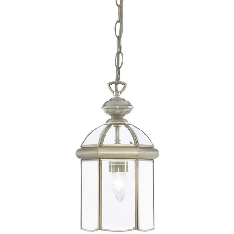 Searchlight - Lanterns - Suspension lanterne de plafond à 1 ampoule en laiton antique, E27 Searchlight - Lanterns - Suspension lanterne de plafond à 1 ampoule en laiton antique, E27