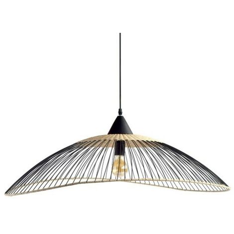 Suspensión 1x e27 ratán negro / natural Kasteli diámetro 100 cm SEYNAVE
