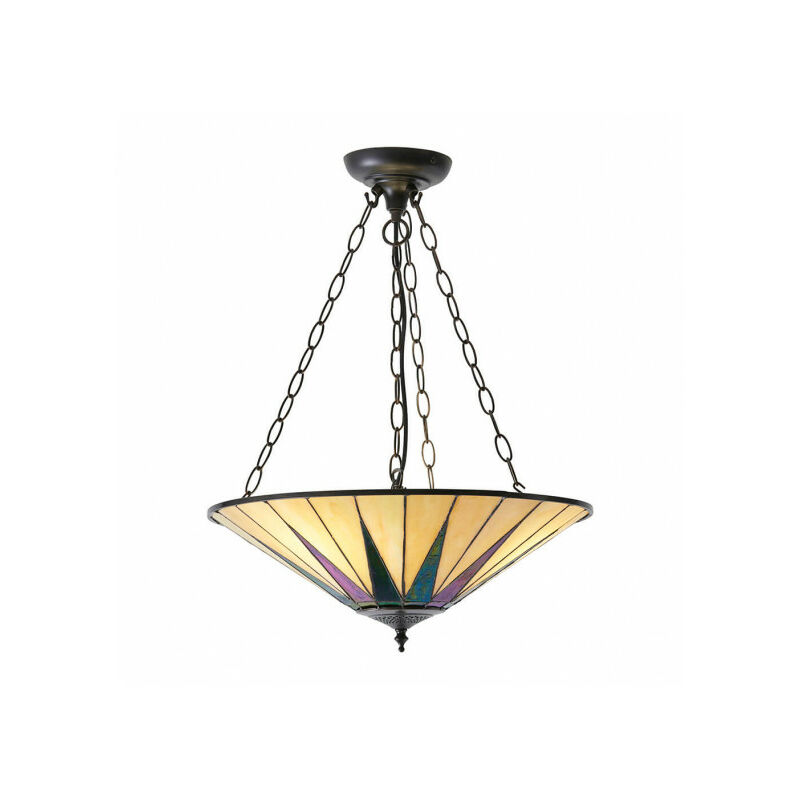 Interiors 1900 - Suspension 2 ampoules Dark Star, verre et métal - Beige