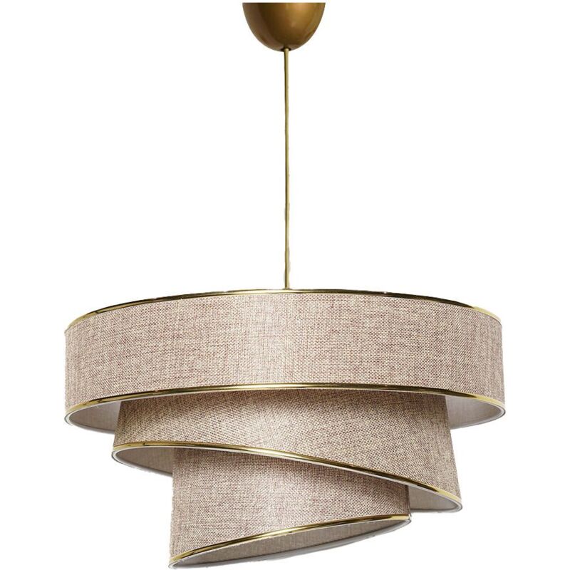 Cotecosy - Suspension 3 cylindres design oblique Inconditus Ø40cm Beige et Or - Beige