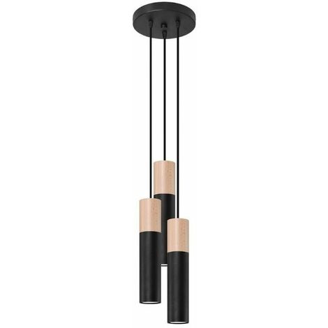 Suspension 3 Lampes Élégant pour Ampoule GU10 - Noir Or - SILUMEN