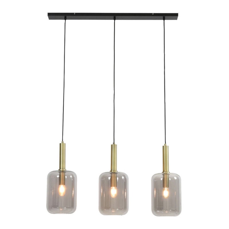 Suspension 3 Lampes Lekar En Verre chromé