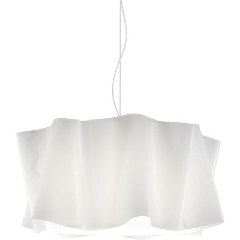 Suspensión 3 Luces Blanca en Metal Cromado Cm. 60x32h