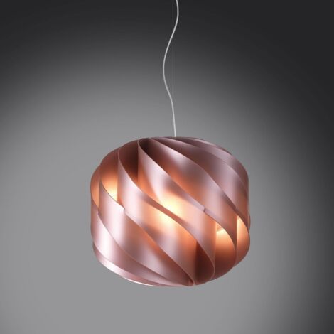 Suspensión 3 Luces Metal Rosa en Metal Cromado Cm. 72x70
