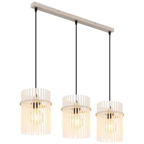 Suspension 3 lumières Gorley brun sable avec verre - 15698-3HB
