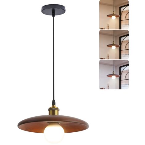 Suspension 35 cm, lustre vintage avec ampoule, plafonnier, lampe de chevet, lampe d'îlot, 3 températures de couleur réglables, hauteur réglable