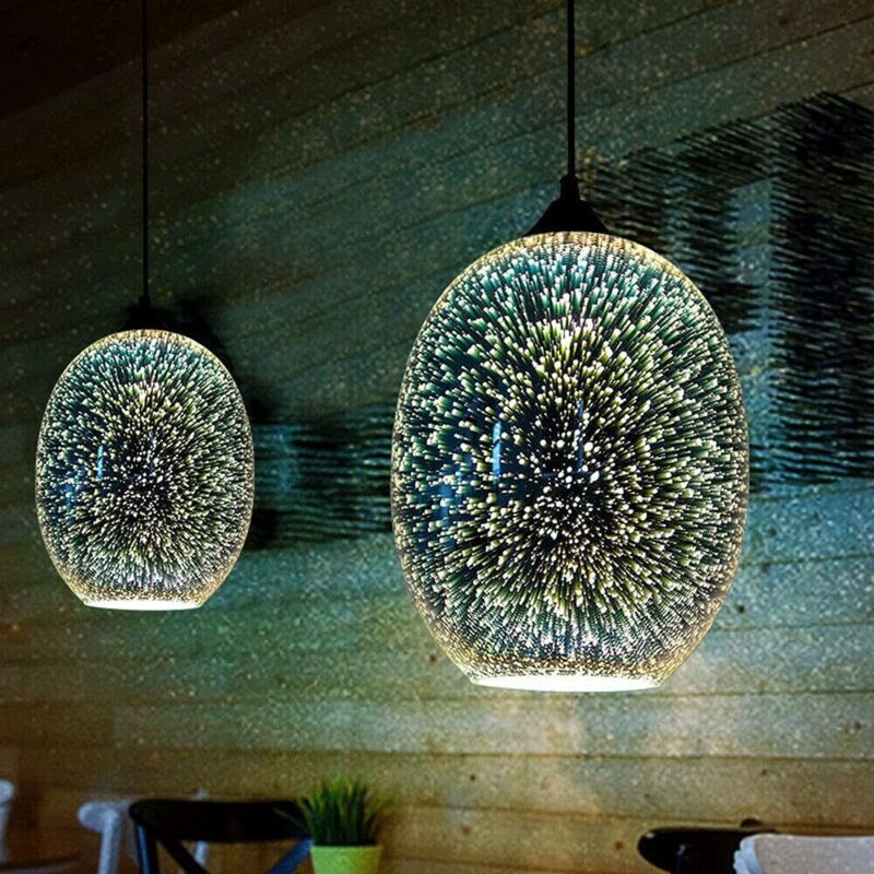 Suspension 3D - En verre véritable - Moderne - Nordique - Pour restaurant, café