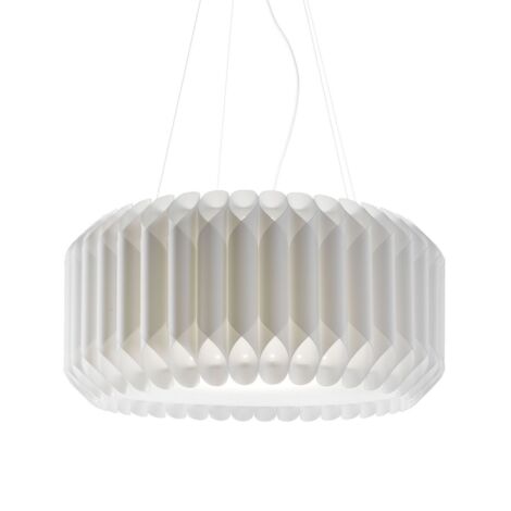 Suspensión 5 Luces Blanca en Metal Cromado Cm. 60x31h