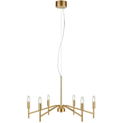 Suspension 6 lampes metal dore mat culot e14 18w - markslojd - monarch 53135036 53135036 53135036 53135036
