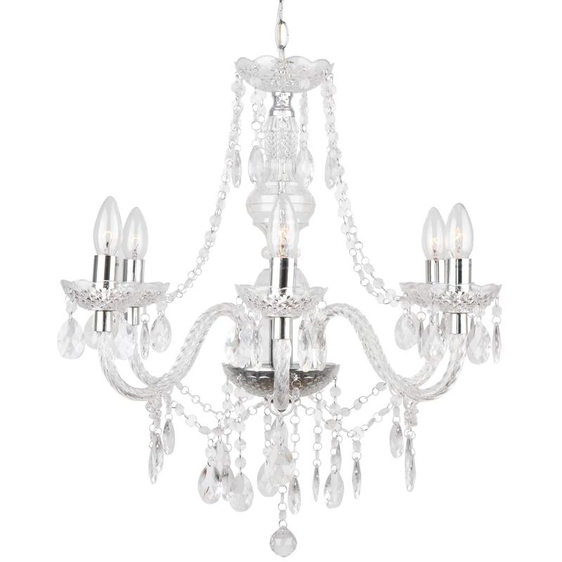 Lúzete - SUSPENSION 6 LUMIÈRES LIONETTA TRANSPARENT - Chromé et transparent