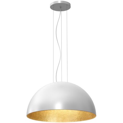 Suspension Ø60 blanche intérieur doré Compo E27 Luminex