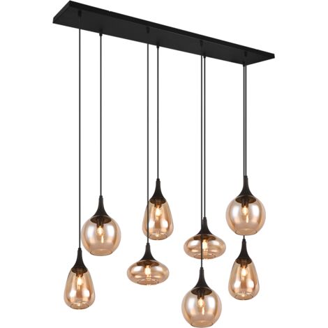 Suspension 8xe14 max 40w verre ambre et noir mat - trio - lumina 80668195 80668195 80668195 80668195 80668195 80668195 80668195 80668195 80668195