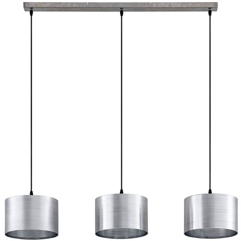 Suspension à intensité variable 'Dexin' pour salon & salle à manger - argenté métallisé, nickel mat, noir