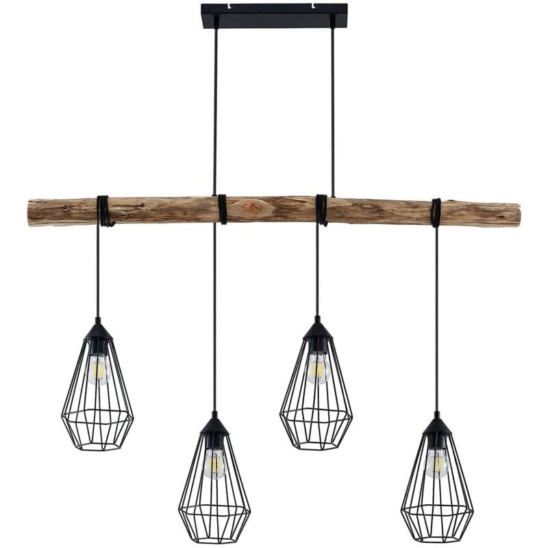 Suspension à intensité variable 'Eldarion' en bois pour salon & salle à manger