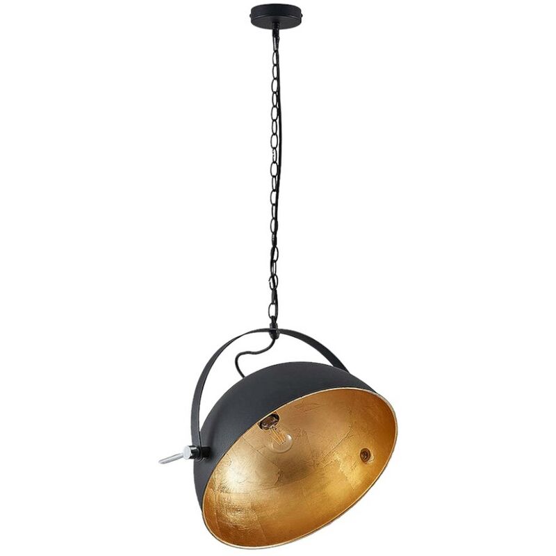 Suspension à intensité variable 'Muriel' en métal pour salon & salle à manger - noir, doré