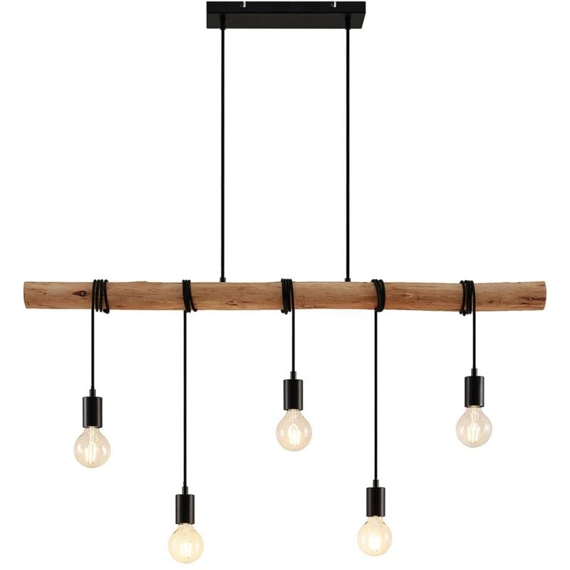 Lindby - Suspension à intensité variable 'Rom' en bois pour salon & salle à manger
