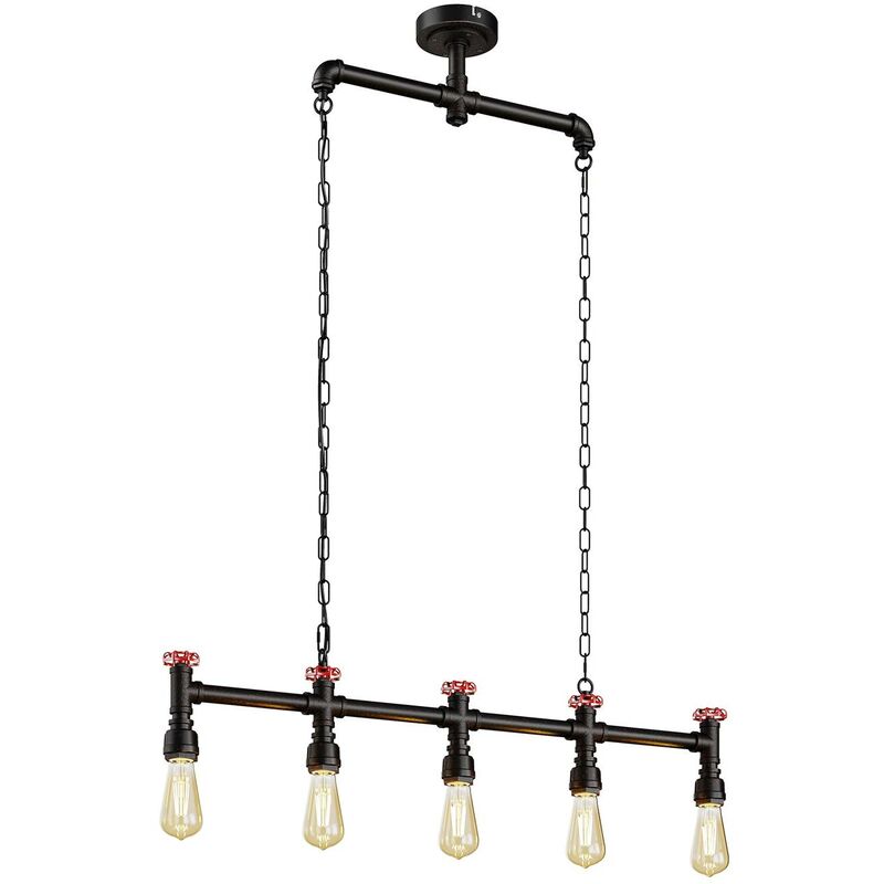 Suspension à intensité variable 'Zlata' en métal pour salon & salle à manger - noir, rouge