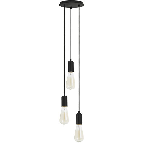 Suspensión A TU ESTILO E27 3x60W Negro