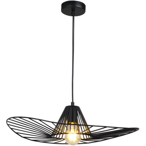 Suspension ABANO noire loft E27 1 lampe Polux 317186