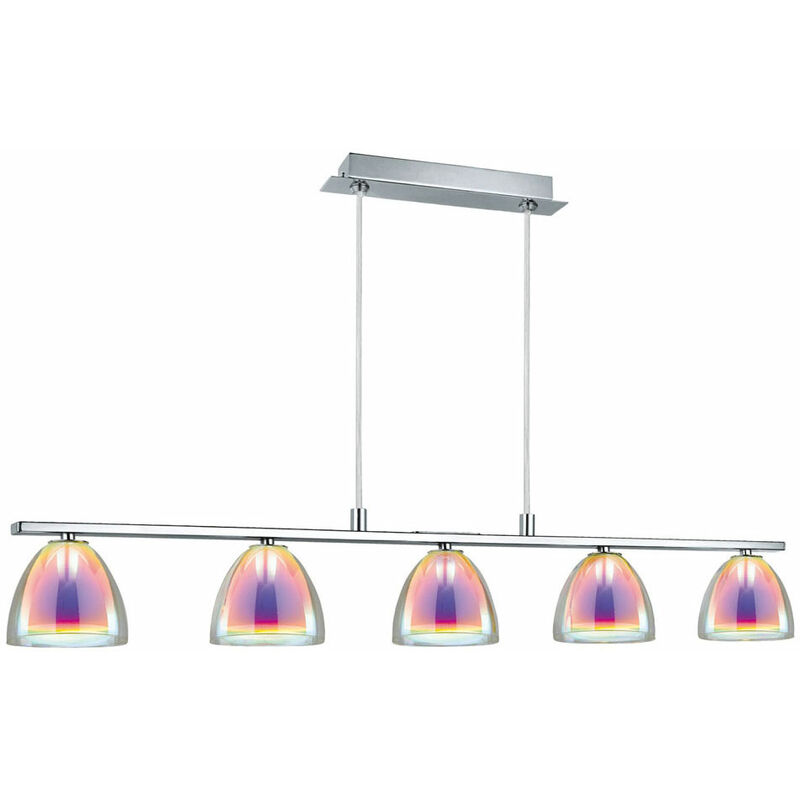 Suspension design plafonnier suspension spot bar verre irisé Eglo 90079