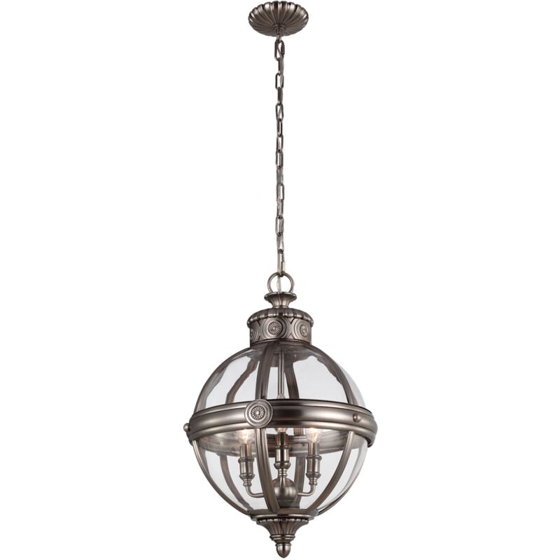 Elstead - Adams - Suspension à 3 ampoules au plafond, nickel antique, E14