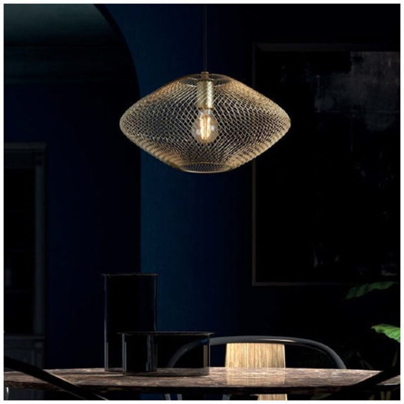 Suspension Alana En Grillage Métal Doré