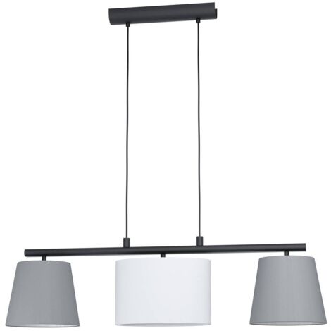 Suspension Almeida 3Xe14 Abat-jour Tissu Multicolore Assortis L86 Cm Eglo