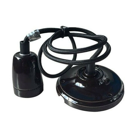 Suspension Ampoule E27 Céramique - Noire