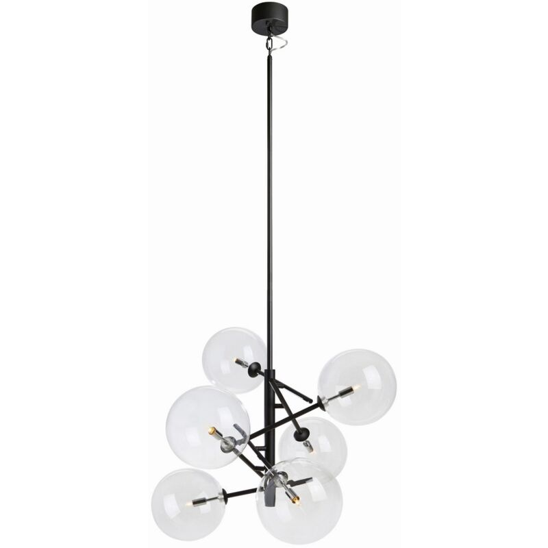 Markslojd - andrew - Plafonnier à 6 ampoules à bras multiples, noir, G9