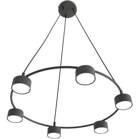 Suspension anneau Ø64 Emibig STARLIT noire 6xGX53 120cm
