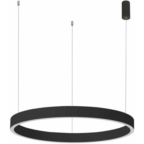 Suspension anneau LED 100W noir Up/Down Brasco Italux