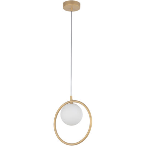 Suspension Aqua dorée anneau boule verre G9 12W Sigma
